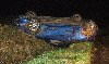Car in ditch on Buckland Filleigh to Sheepwash road Oct 2006