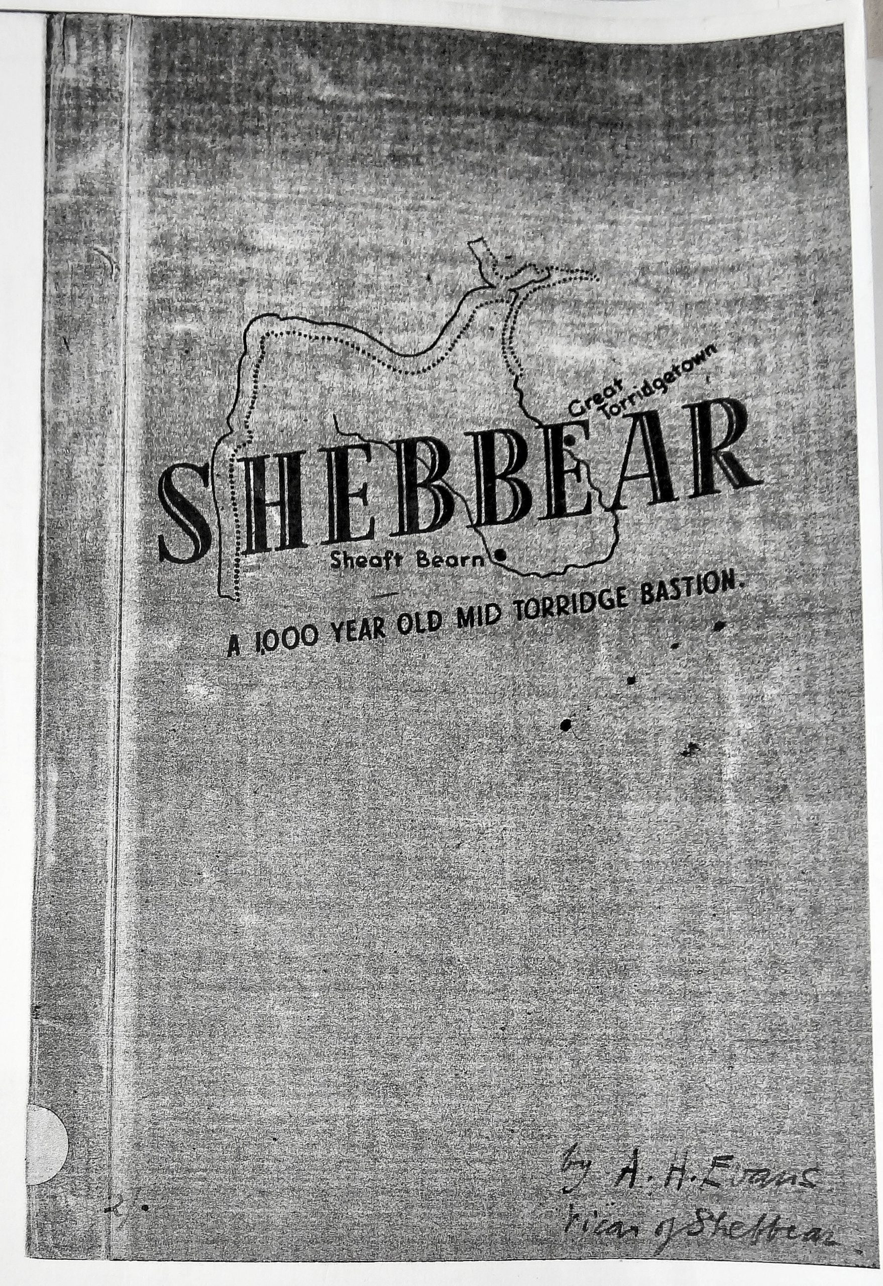 Rev A H Evans, Vicar of Shebbear cover image of his booklet on Shebbear.
